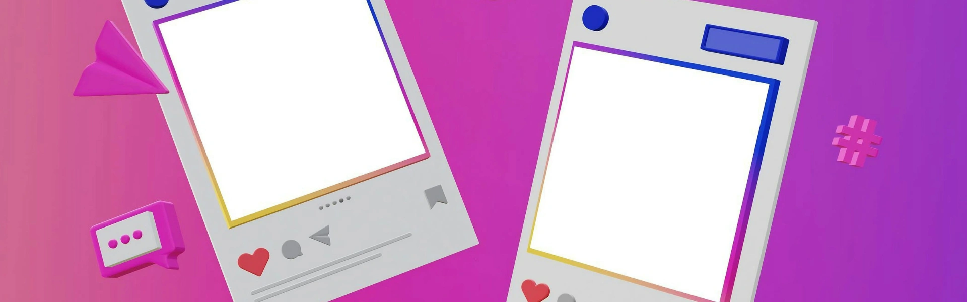 Social media post template's floating showing content marketing